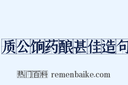 质公饷药酿甚佳造句是什么意思的图片